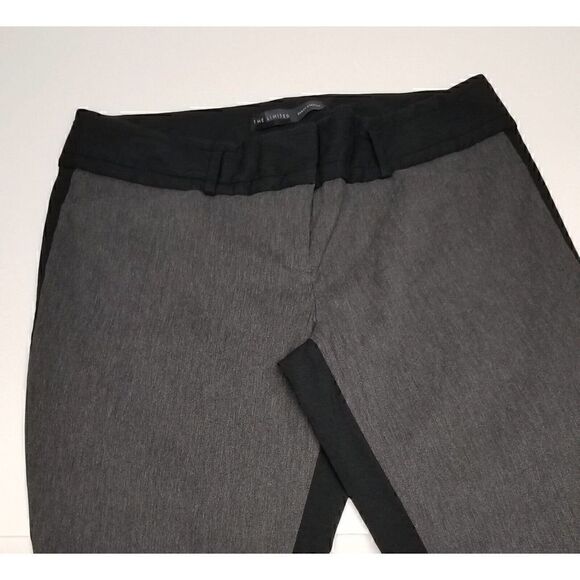 The Limited Colorblock Black/ Gray Stretch Slacks Ankle Tapered Pants Size 8P - Picture 6 of 7